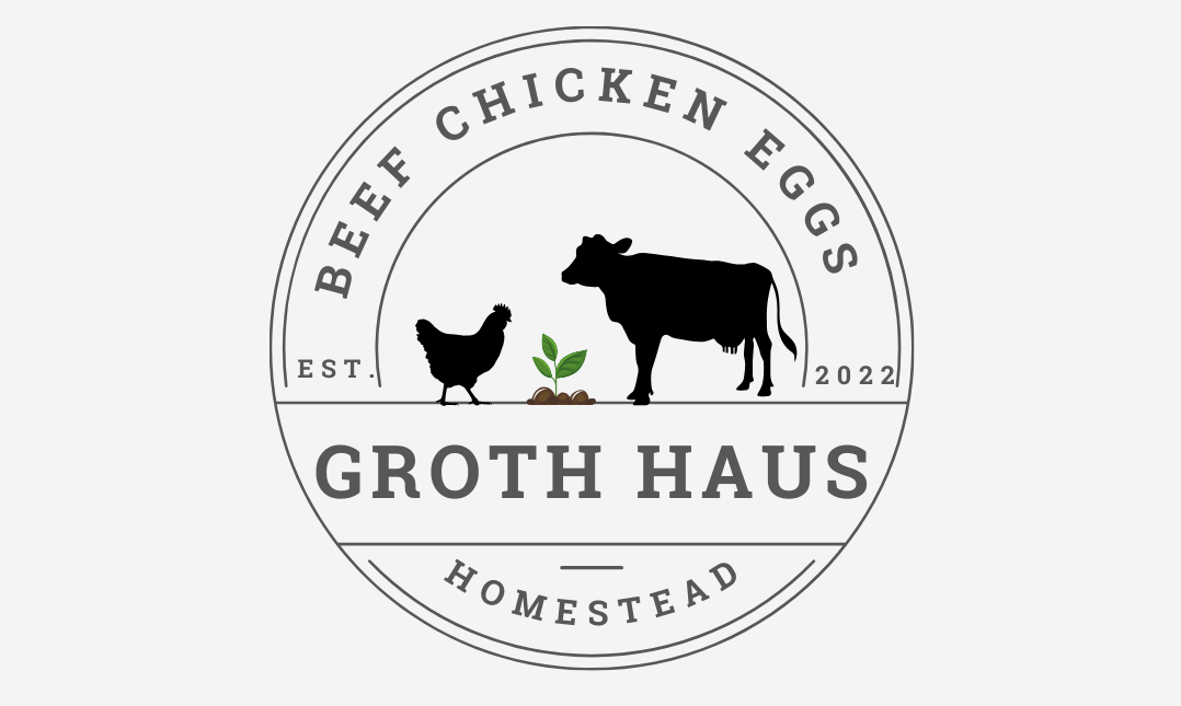 Groth Haus Logo circle with a chicken and a cow